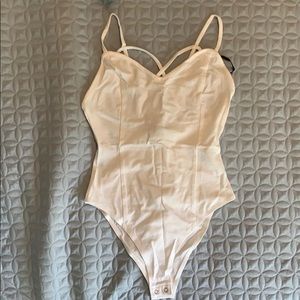 White Strappy Back Bodysuit